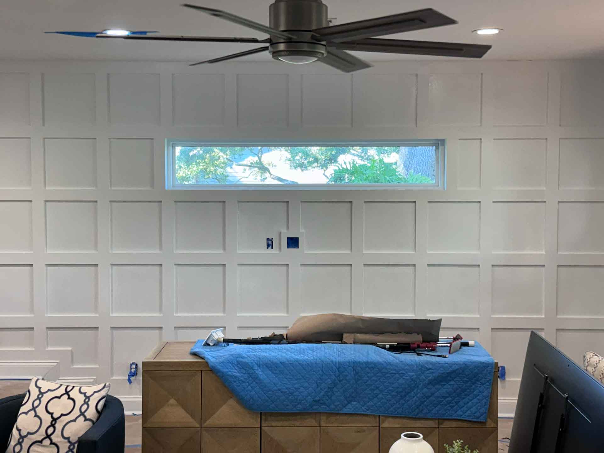 In-progress accent wall installation by Dream Space Renovation LLC