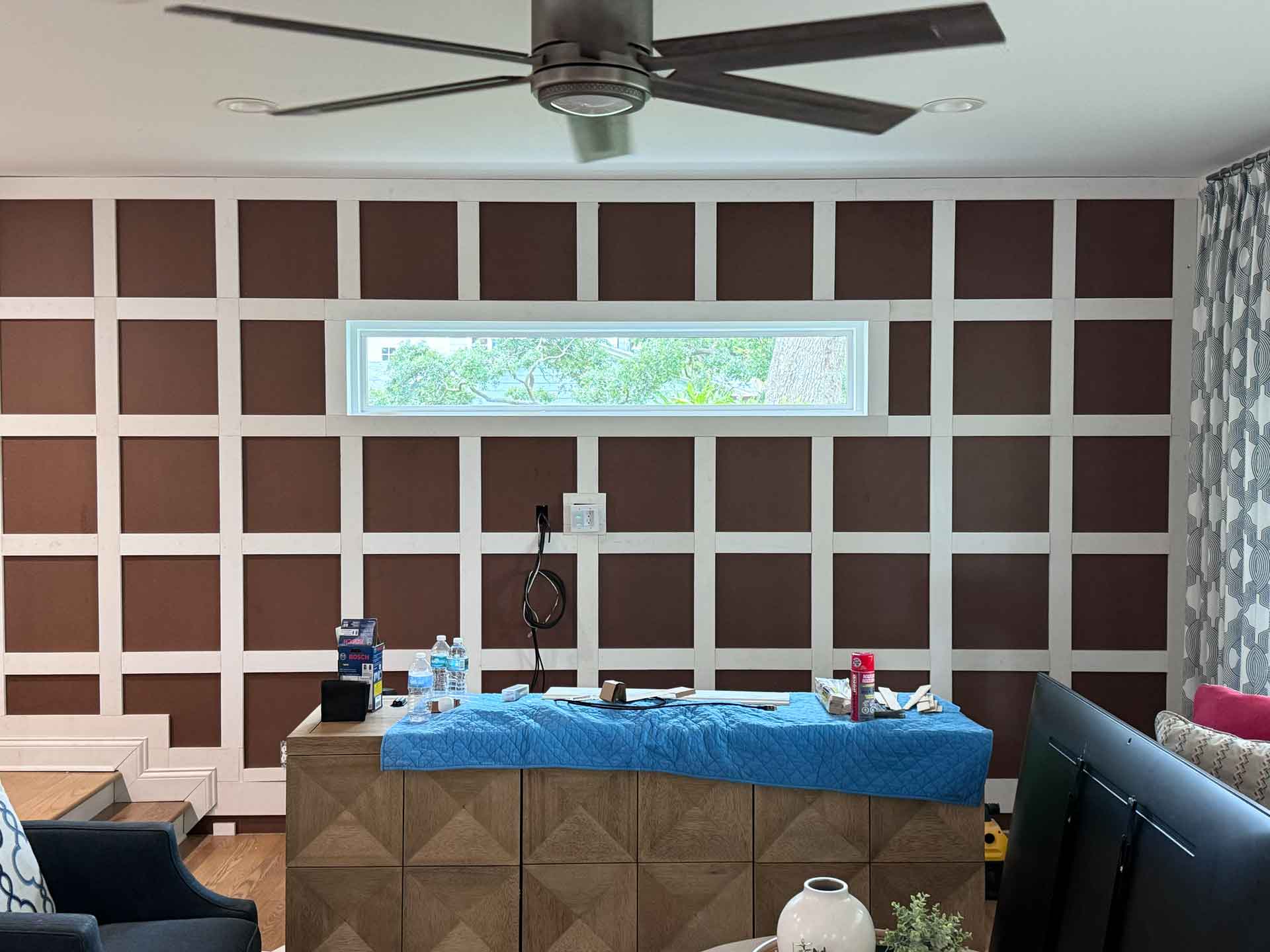 In-progress accent wall installation by Dream Space Renovation LLC