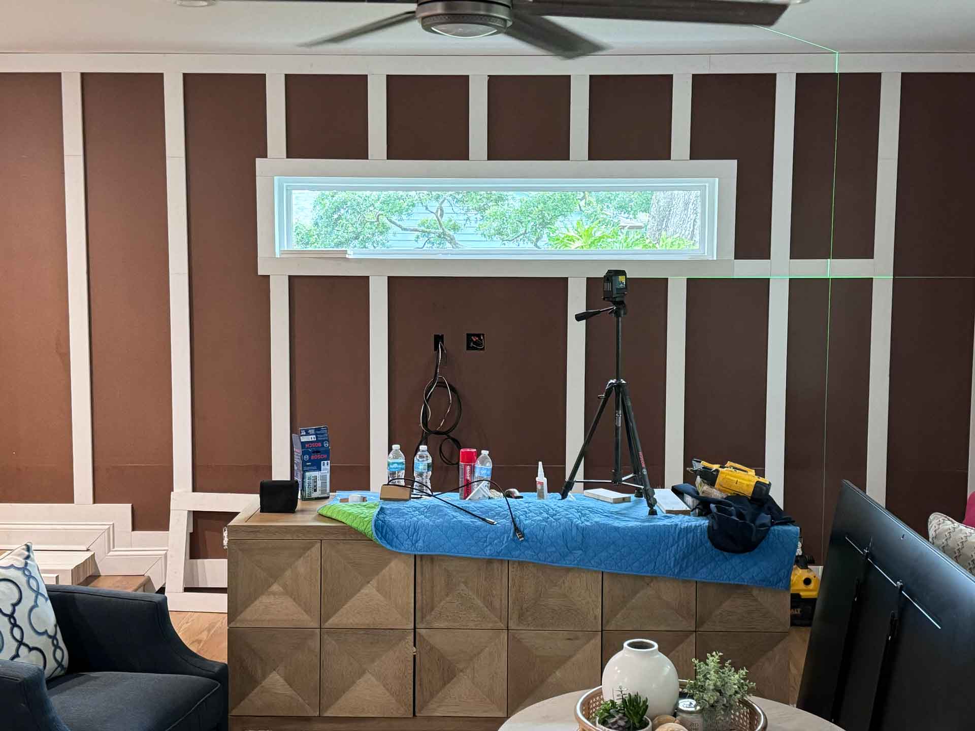 In-progress accent wall installation by Dream Space Renovation LLC