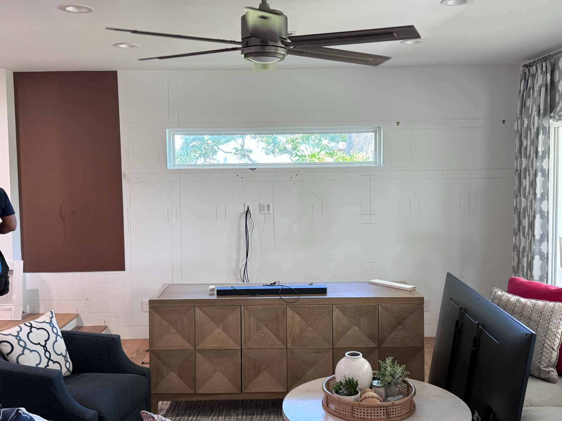 In-progress accent wall installation by Dream Space Renovation LLC