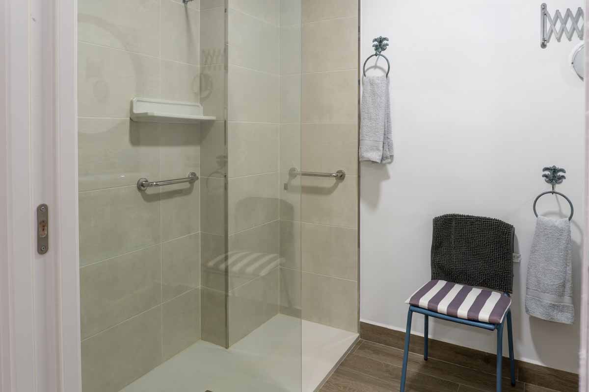 Accessible shower added to bathroom as part of age-in-place renovation by Dream Space Renovation LLC