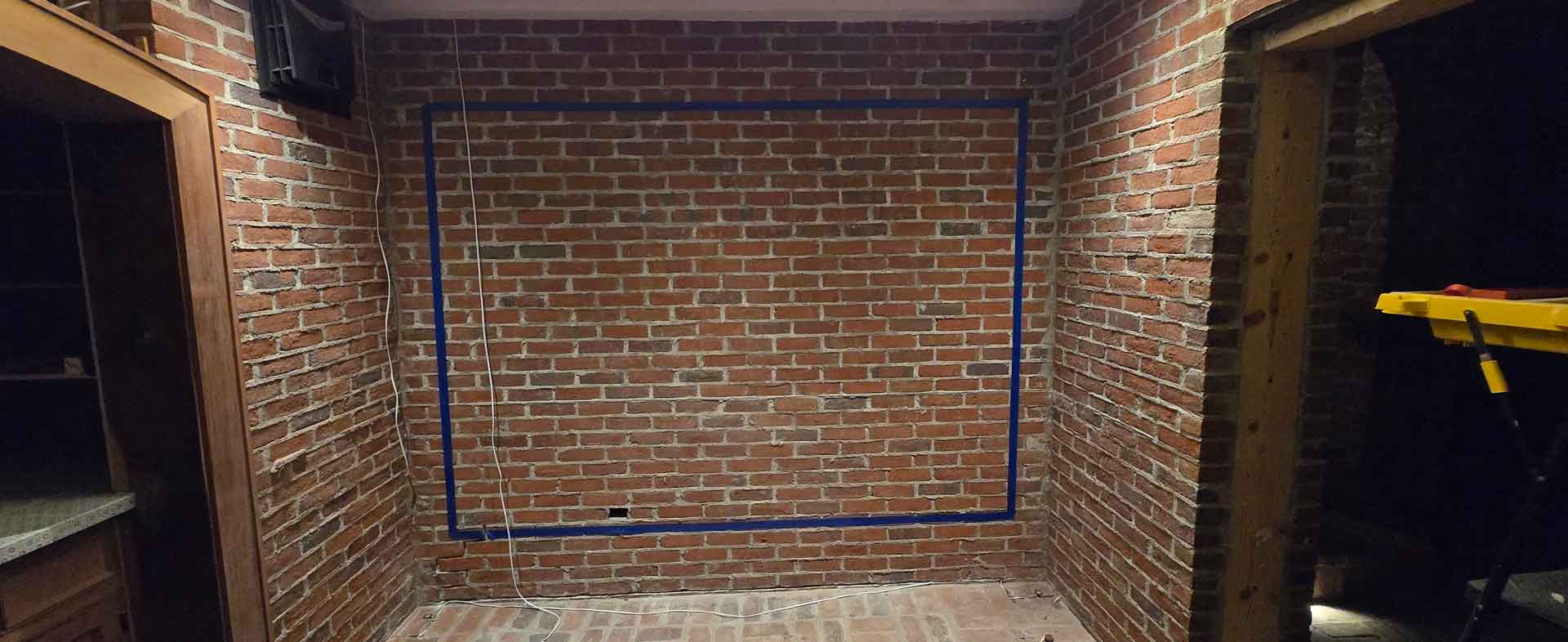 In-progress wine cellar renovation by Dream Space Renovation LLC