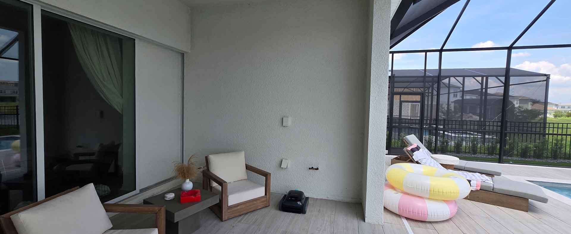 Porch and pool deck renovated by by Dream Space Renovation LLC