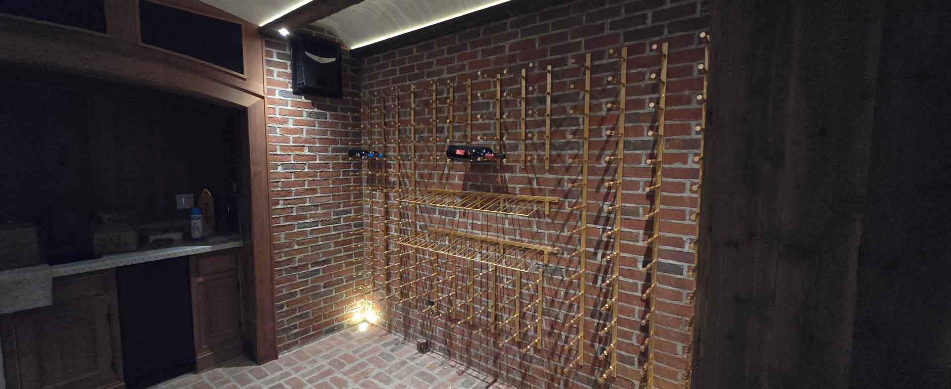 In-progress wine cellar renovation by Dream Space Renovation LLC